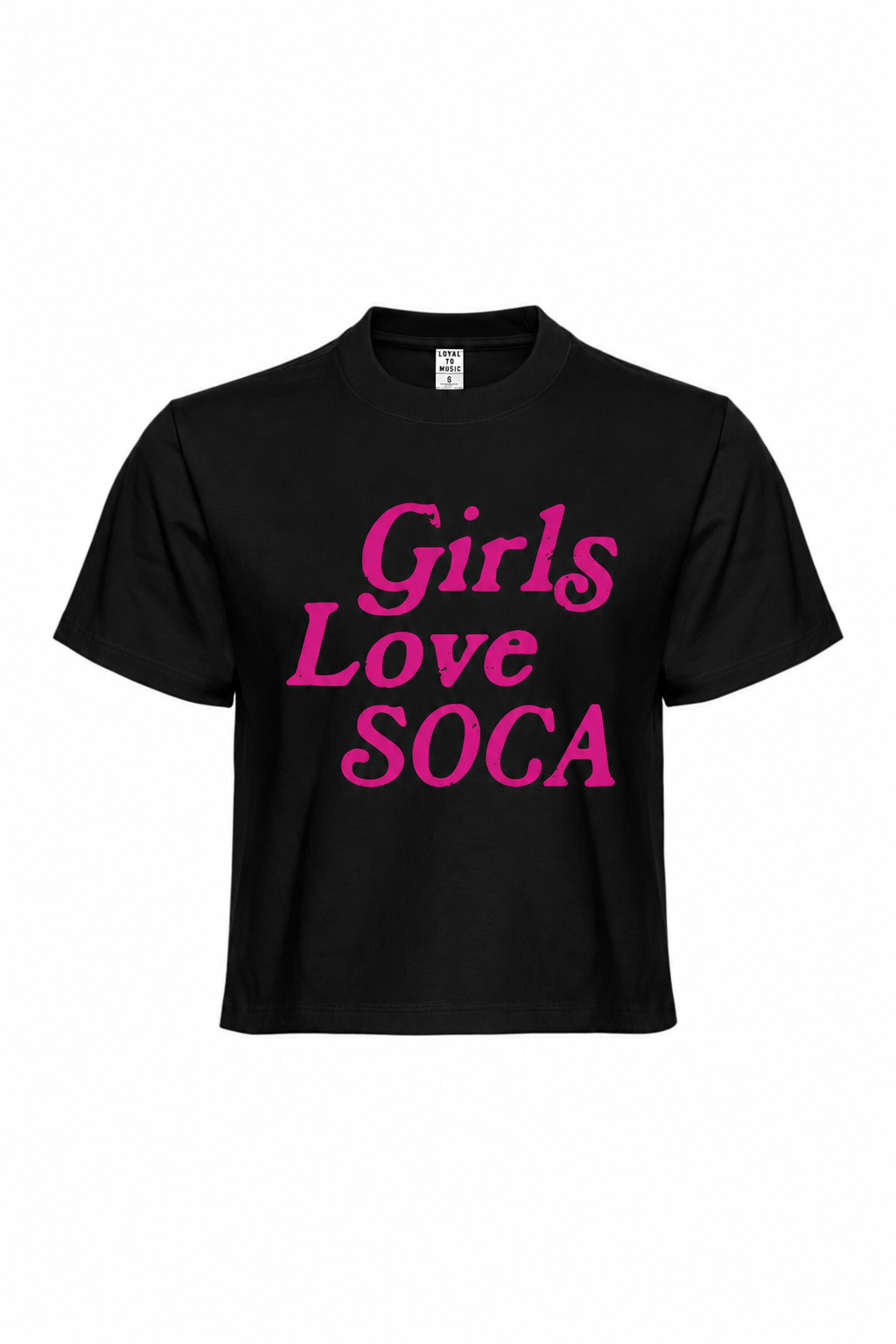 Girls Love Soca Boxy Crop (Black)